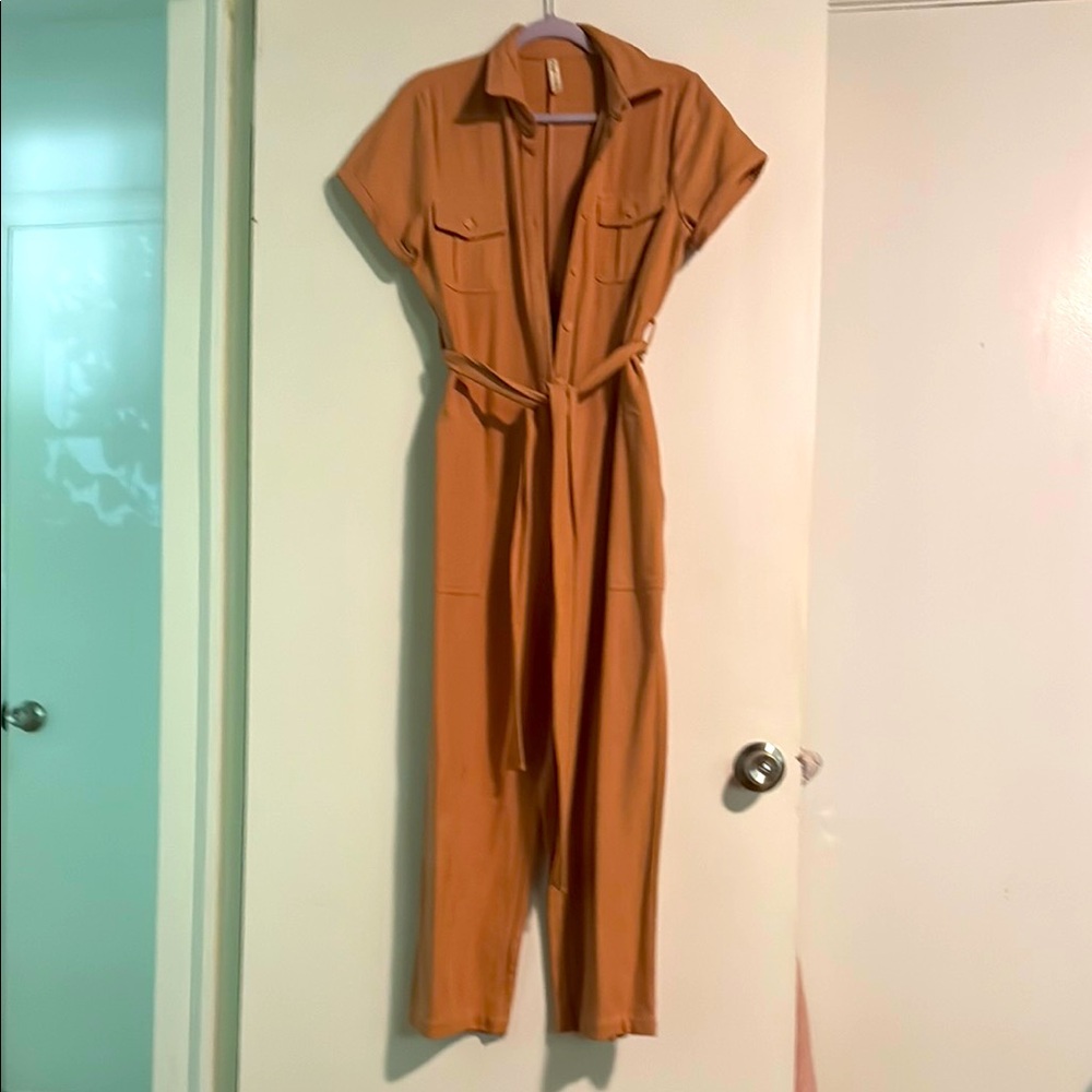 Roolee Pink Utility Jumpsuit with Belted Waist Size S